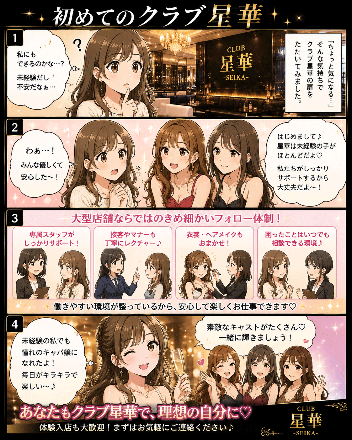 Club 星華 体験入店の流れ漫画 相談編