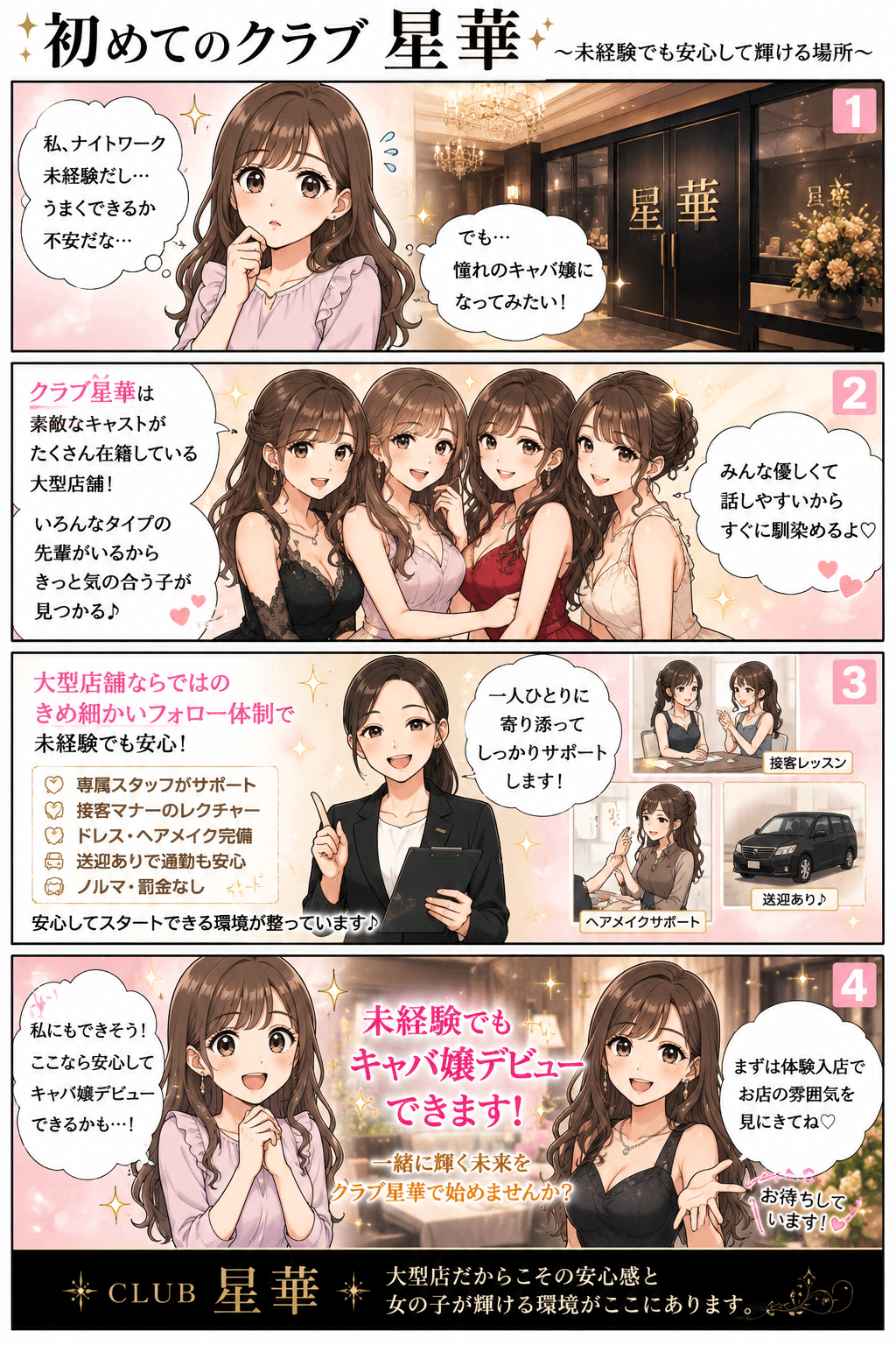 Club 星華 体験入店の流れ漫画 デビュー編